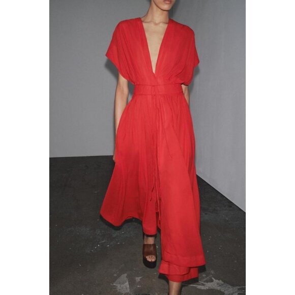 ZARA ZW COLLECTION MIDI DARTED DRESS - Picture 1 of 8